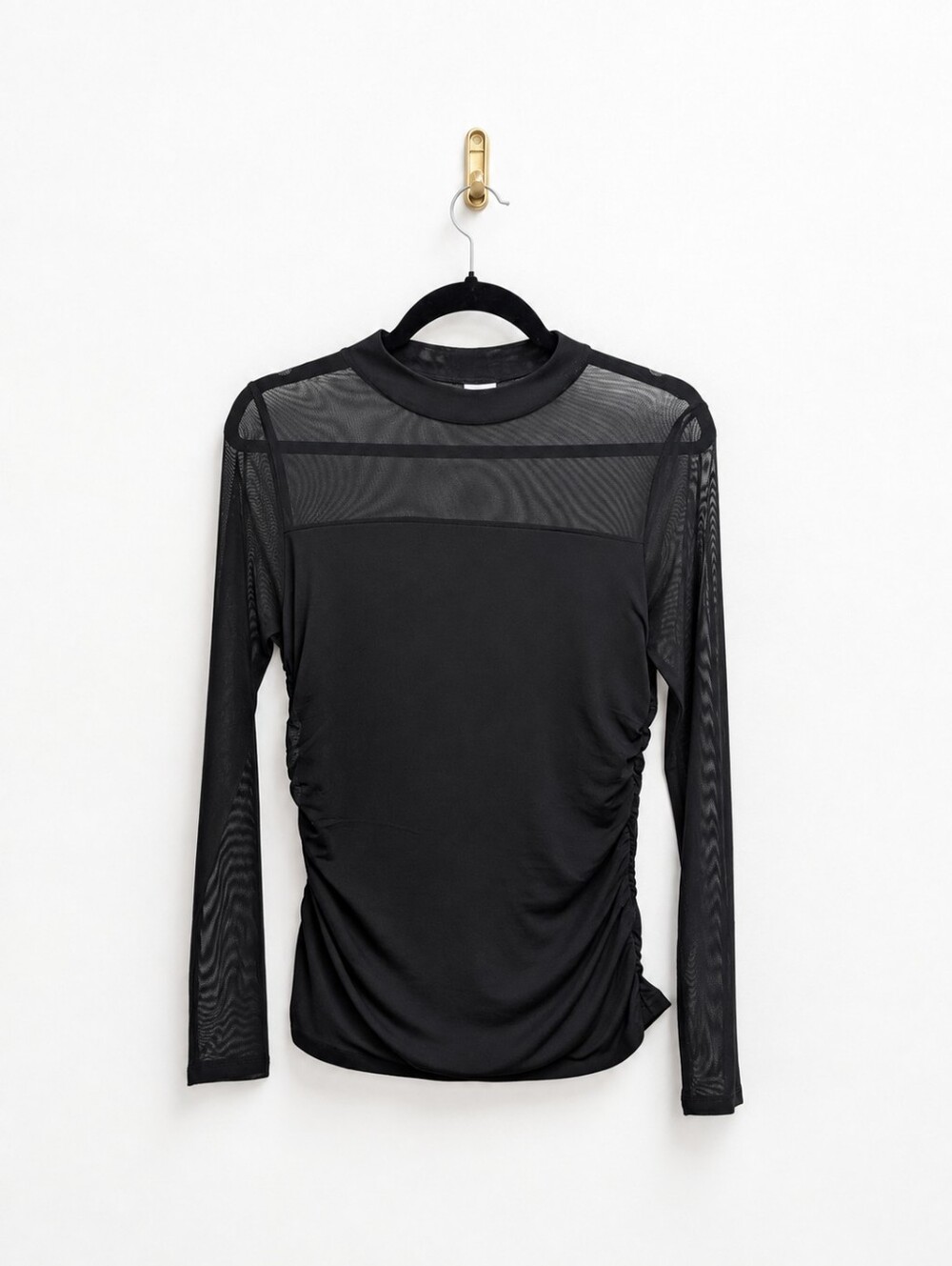 WIHOLL Mesh Neckline & Sleeves Top